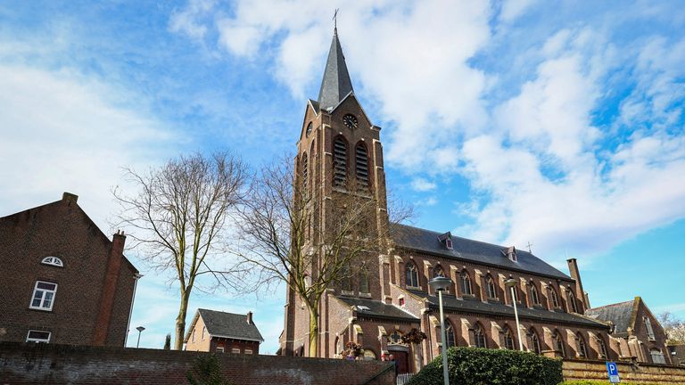 The skeleton was found under St Peter and Paul Church in Maastricht. Pic: Reuters
