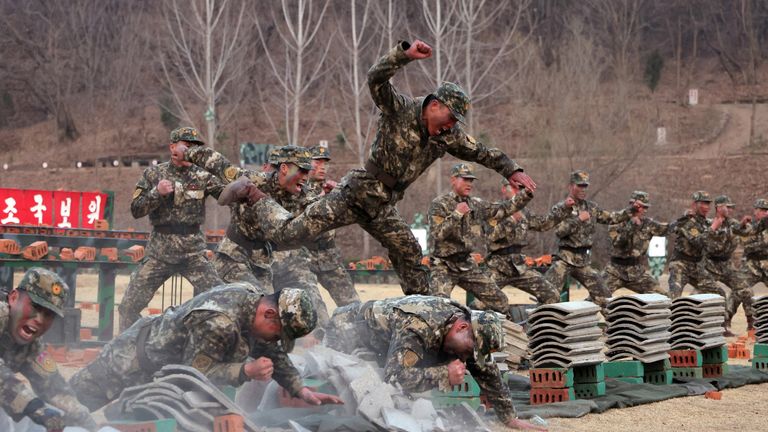 Special operations training base in North Korea on 29 March. Pic; Reuters