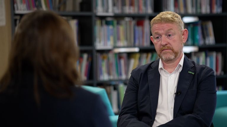 Chris Sherwood, chief executive of the NSPCC, speaks to Sky News
