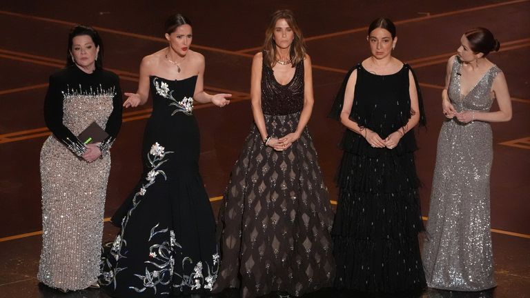 Bridesmaids reunited, for one night only. Pic: AP