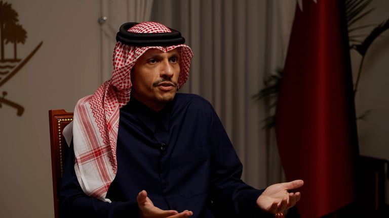 Sheikh Mohammed bin Abdulrahman Al Thani accused Iran of a "miscalculation". Pic: Sky