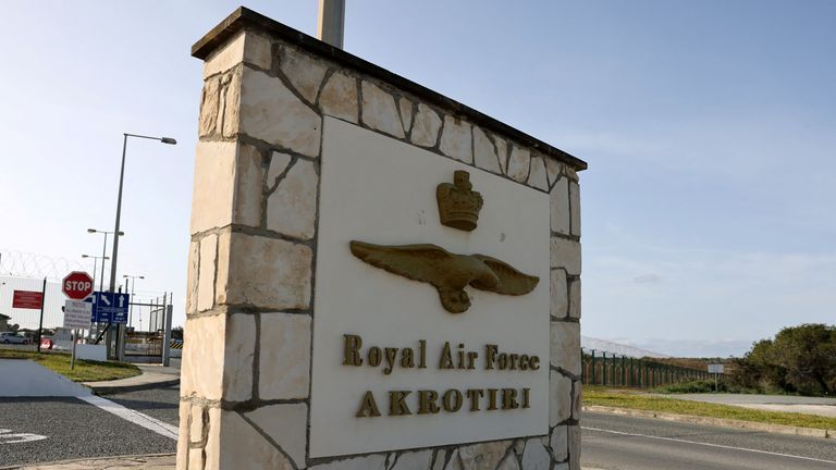 RAF Akrotiri, a British sovereign base in Cyprus that was hit by a drone early Monday, causing limited damage, in Cyprus March 4, 2026. REUT