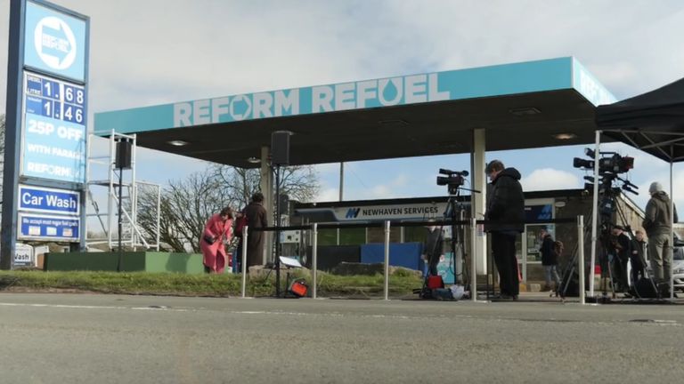 Reform UK struck a deal with the owner of this independent petrol station in Derbyshire to temporarily take 25p off a litre of fuel