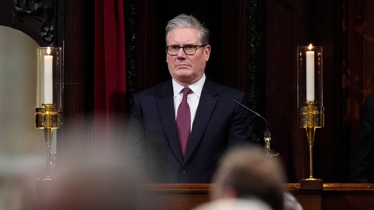 The Prince and Princess of Wales and the prime minister were at the ceremony.  Pics: PA