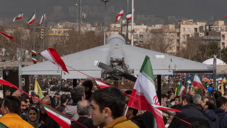 A Shahed drone on display in Iran. Pic: Morteza Nikoubazl/NurPhoto/Shutterstock