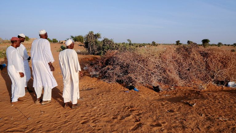 A burial site in North Kordofan, where victims of a drone strike were laid to rest. Pic: Reuters