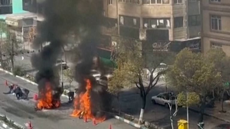 Iranian checkpoint hit in strike | News UK Video News | Sky News