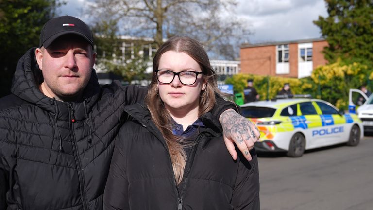 Leon Brister and his daughter, Letizia, who said a teacher put a table against the door. Pic: PA