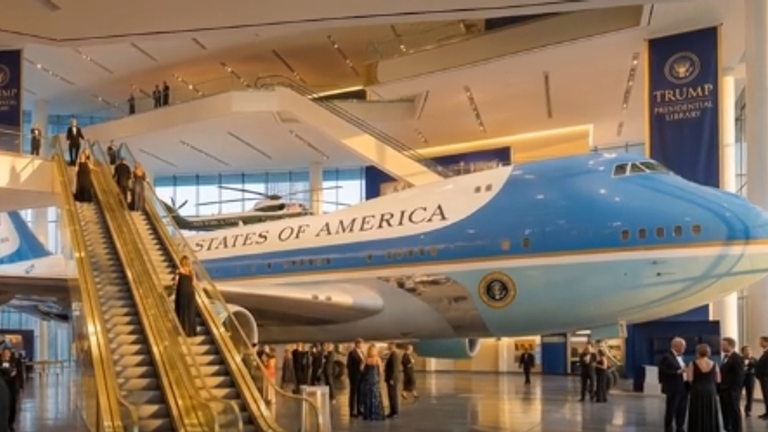 Air Force One kopyası içeriye sıkışıyor. Resim: Gerçek Sosyal