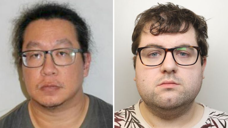 Paedophiles Vincent Chan and Nathan Bennett abused children in nurseries. Pics: PA/Met Police/Avon and Somerset Constabulary