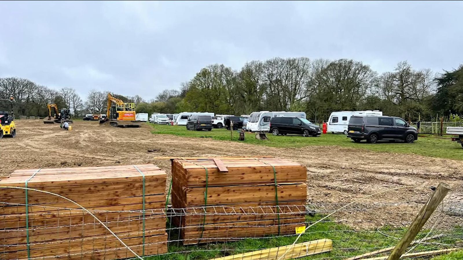 Traveller groups carry out unauthorised works at sites in four English counties over bank holiday