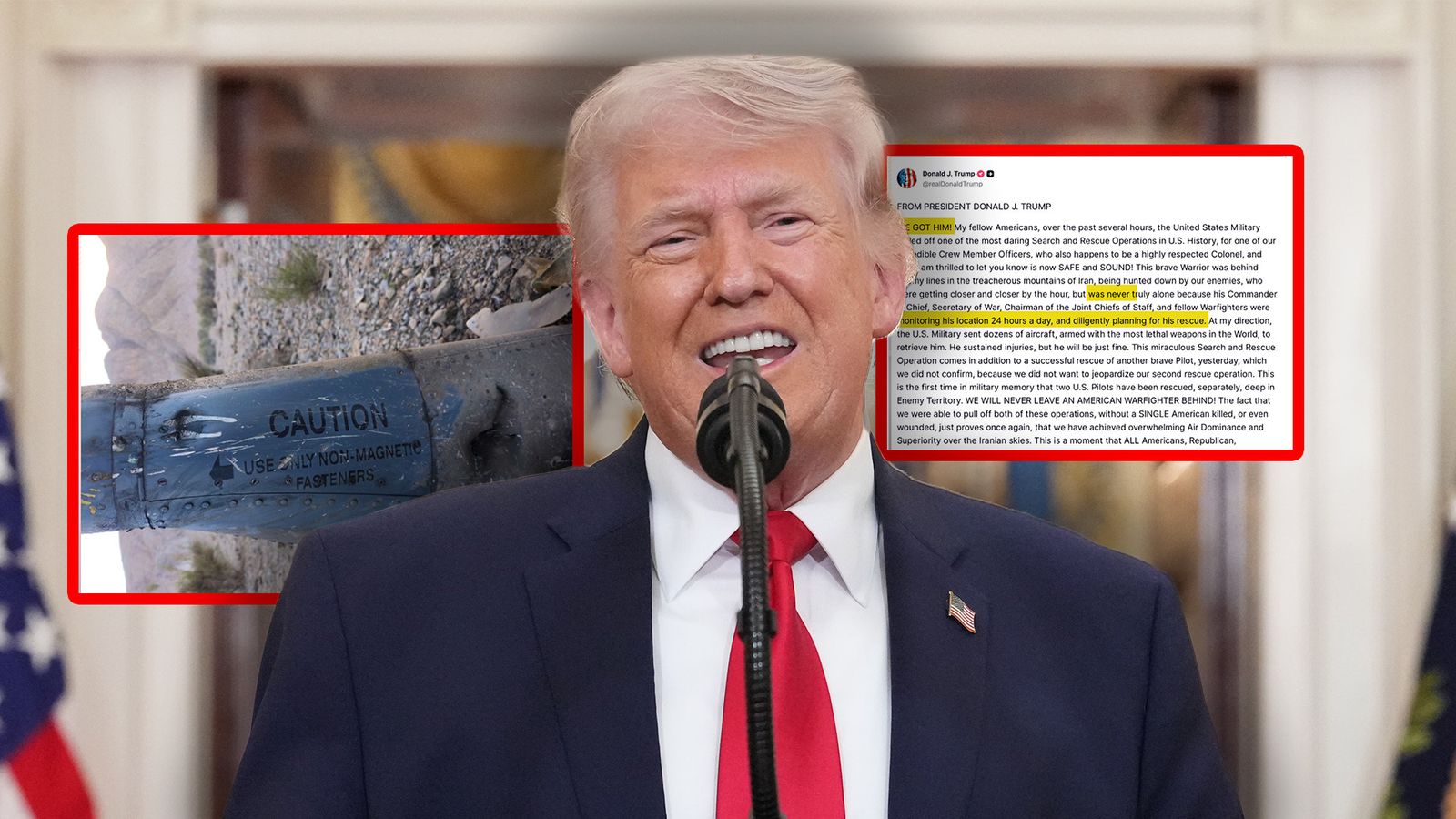 ‘We GOT him’: Trump announces rescue of pilot whose F-15 fighter jet was downed