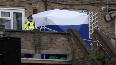 Forensic tent at the scene. Pic: PA