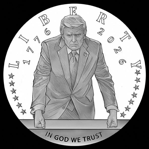 The Donald Trump commemorative gold coin. Pic: US Mint/Reuters