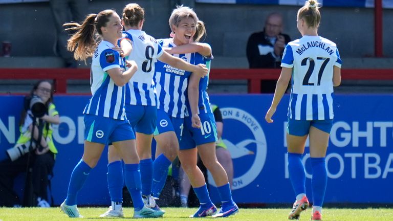 Brighton and Hove Albion are sixth in the WSL, and play at Broadfield Stadium in Crawley. Pic: PA