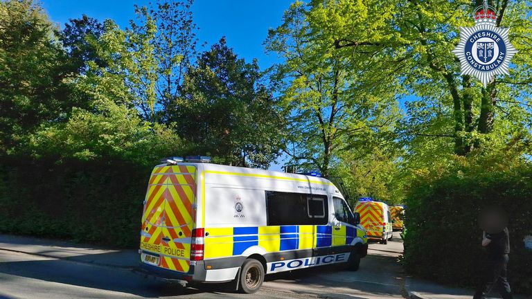Police raided three addresses in Crewe on Wednesday. Pic: Cheshire Constabulary