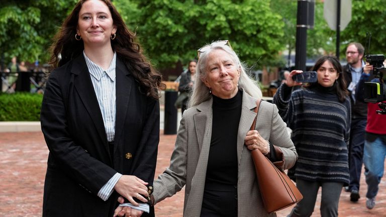 Mr Comey's wife and daughter were at the court in Alexandria, Virginia. Pic: Reuters