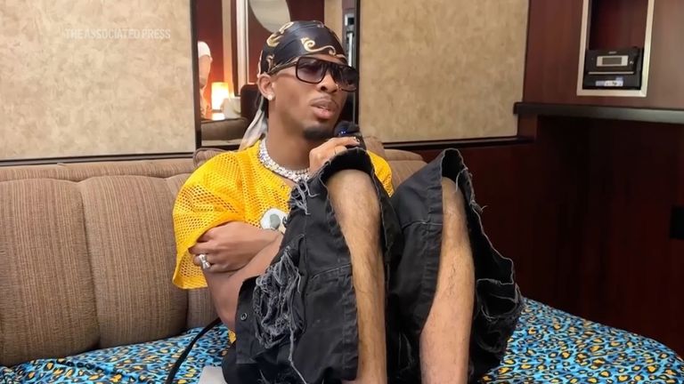 D4vd performing at the Coachella music festival on 18 April 2025. Pic: AP