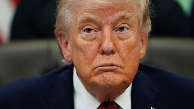 Donald Trump has warned the UK could face 'a big tariff'. File pic: AP