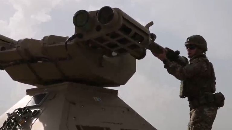 Loading a missile into the Rapid Sentry air defence system. Pic: Ministry of Defence