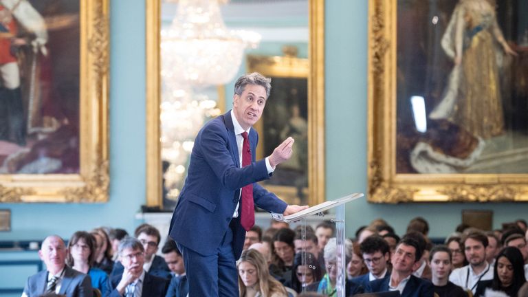 Ed Miliband speaking at the Good Growth Foundation event. Pic: PA