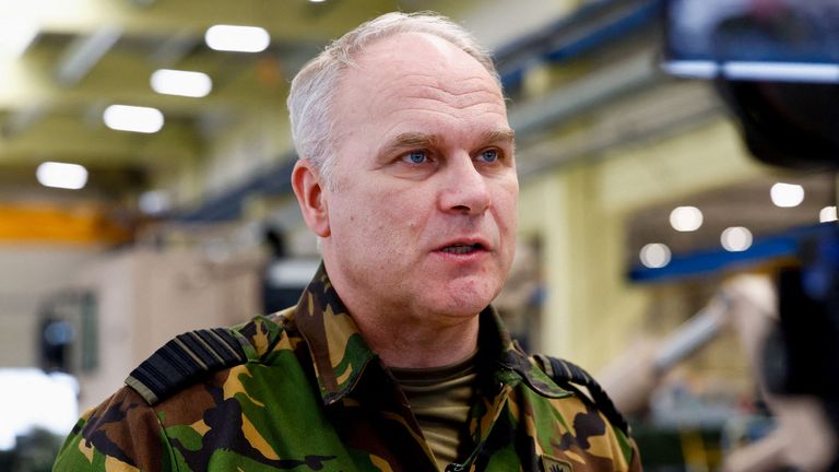 Commander of the Armed Forces of the Netherlands, General Onno Eichelsheim. Pic: Reuters 