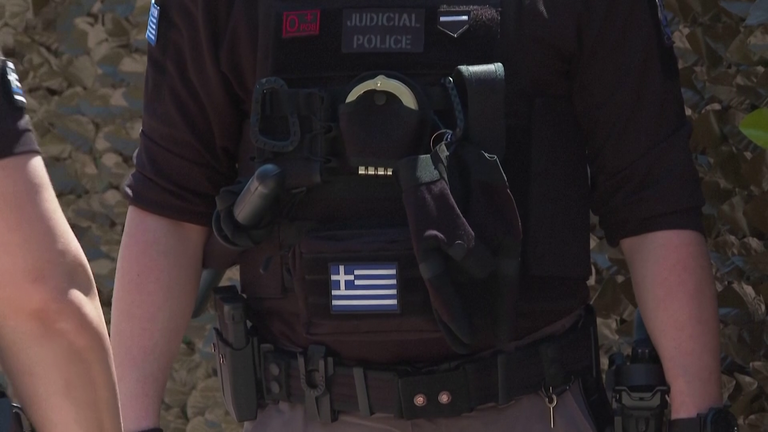 Police at the scene of the shooting. Pic: AP