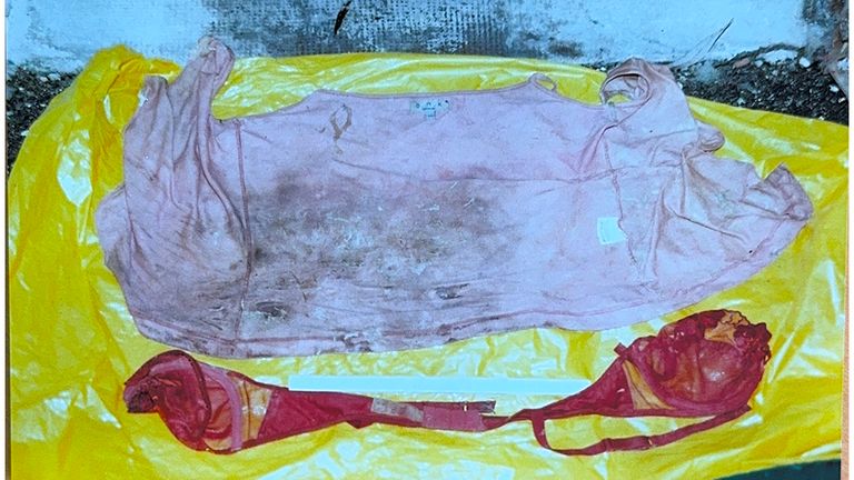 A bra and tank top were found by police at the time. Pic: Interpol