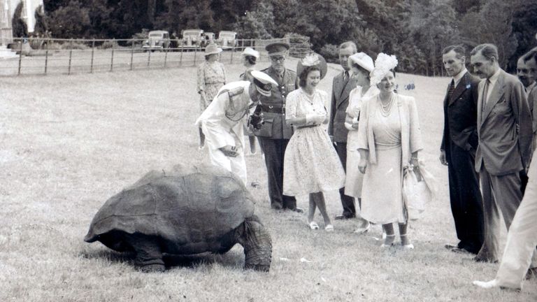 King George VI, the then Queen and Princess Elizabeth, alongside Princess Margaret, all met Jonathan in 1947. Pic: PA