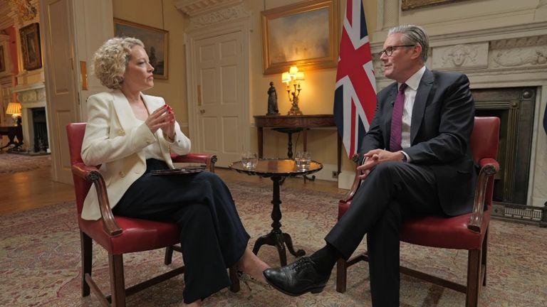 Keir Starmer during his interview with Cathy Newman.