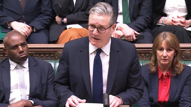 The prime minister was speaking to the House of Commons about his appointment of Peter Mandelson and the vetting process behind it.