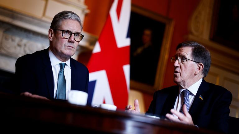 Starmer pictured with Lord Robertson at Downing Street back in 2024.