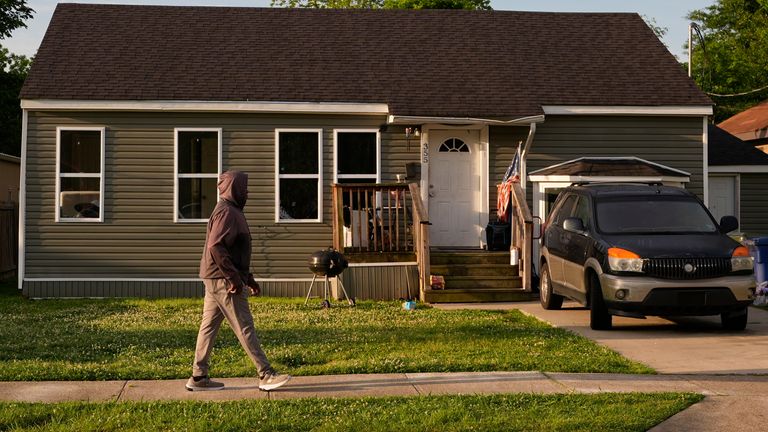 The house where the children were killed. Pic: AP Photo/Gerald Herbert