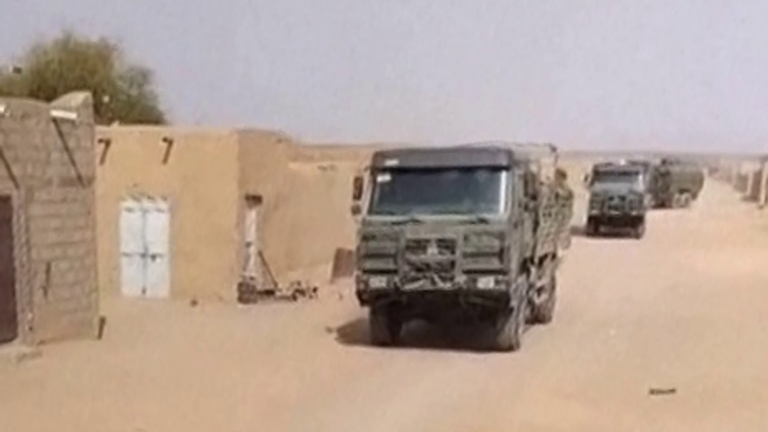 Russian Africa Corps leaving Kidal. Pic: Front of Azawad Liberation/AP