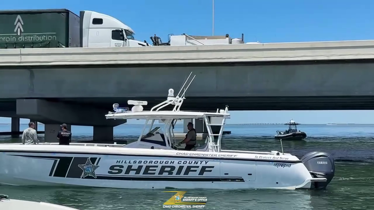 Divers searching for missing Zamil Limon and Nahida Bristy. Pic: Hillsborough County Sheriff's Office
