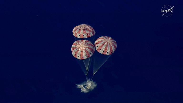 Watch: Artemis II crew return to Earth after historic moon mission ...