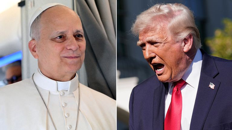 The Pope and President Donald Trump have clashed over the US leader's military actions. Pics: Reuters/AP