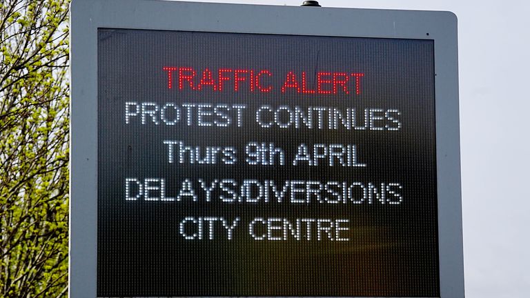 A traffic sign on Swords Road, Dublin. Pic: PA