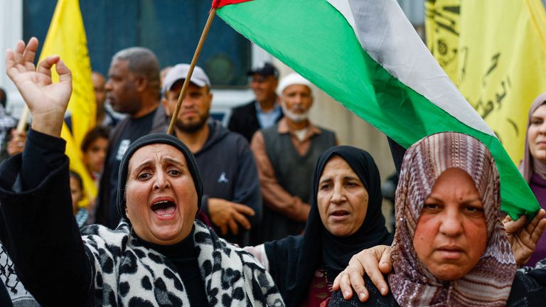 Palestinians protest the death penalty law in the Gaza Strip. Pics: Reuters
