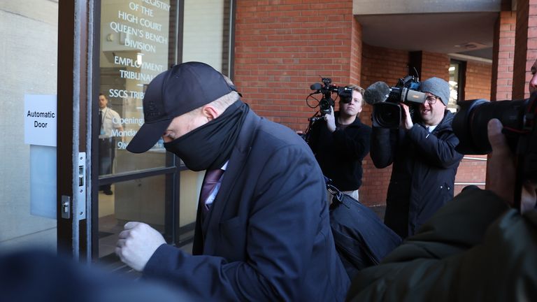Funeral director Robert Bush arriving at Hull Crown Court.
Pic: PA