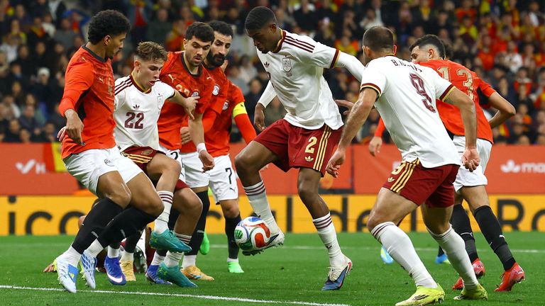 Spain drew 0-0 with Egypt in Tuesday night's clash. Pic: Reuters