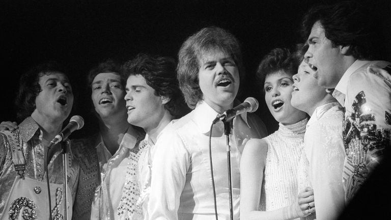 The Osmonds: Merrill, Jay, Donny, Wayne, Marie, Jimmy and Alan (L-R). Pic: PA