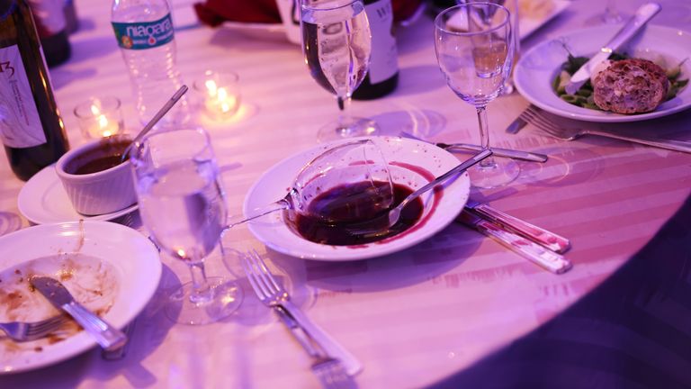 Discarded meals following the shooting. Pic: AP/Tom Brenner