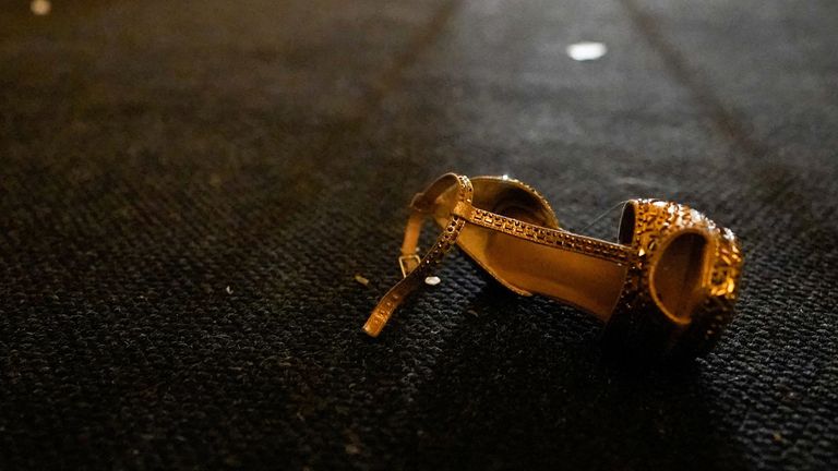A discarded shoe lies on the floor. Pic: Reuters/Elizabeth Frantz