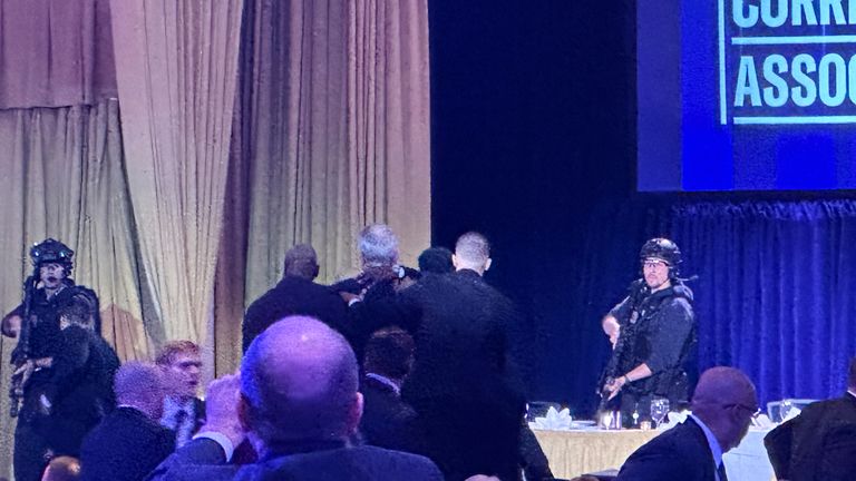 Secret Service agents respond. Pic: AP/Alex Brandon