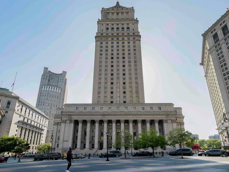 The latest hearing took place before the Second Circuit Court of Appeals, in the Thurgood Marshall US Courthouse in Manhattan, New York. Pic: Mark Lennihan/ AP 2020