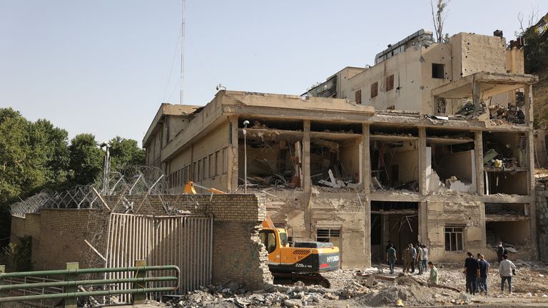 The aftermath of an Israeli strike on Evin Prison in June 2025. Pic: Reuters