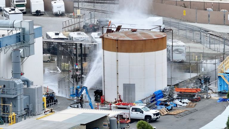 Southern California orders evacuation of 40,000 due to chemical explosion threat from leaking methyl methacrylate tank; officials warn of serious risks