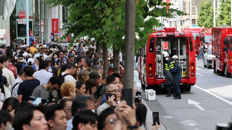 The roads around the shopping complex were temporarily closed. Pic: Reuters