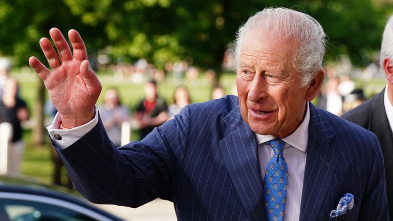 King Charles arrives to watch a performance of The Tempest. Pic: PA